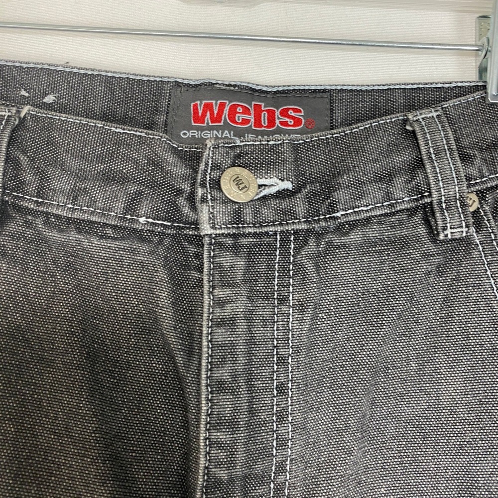 Webs Original Gray Jeans Mens sz 40x30  Black Denim Carpenter Pants - Picture 6 of 13